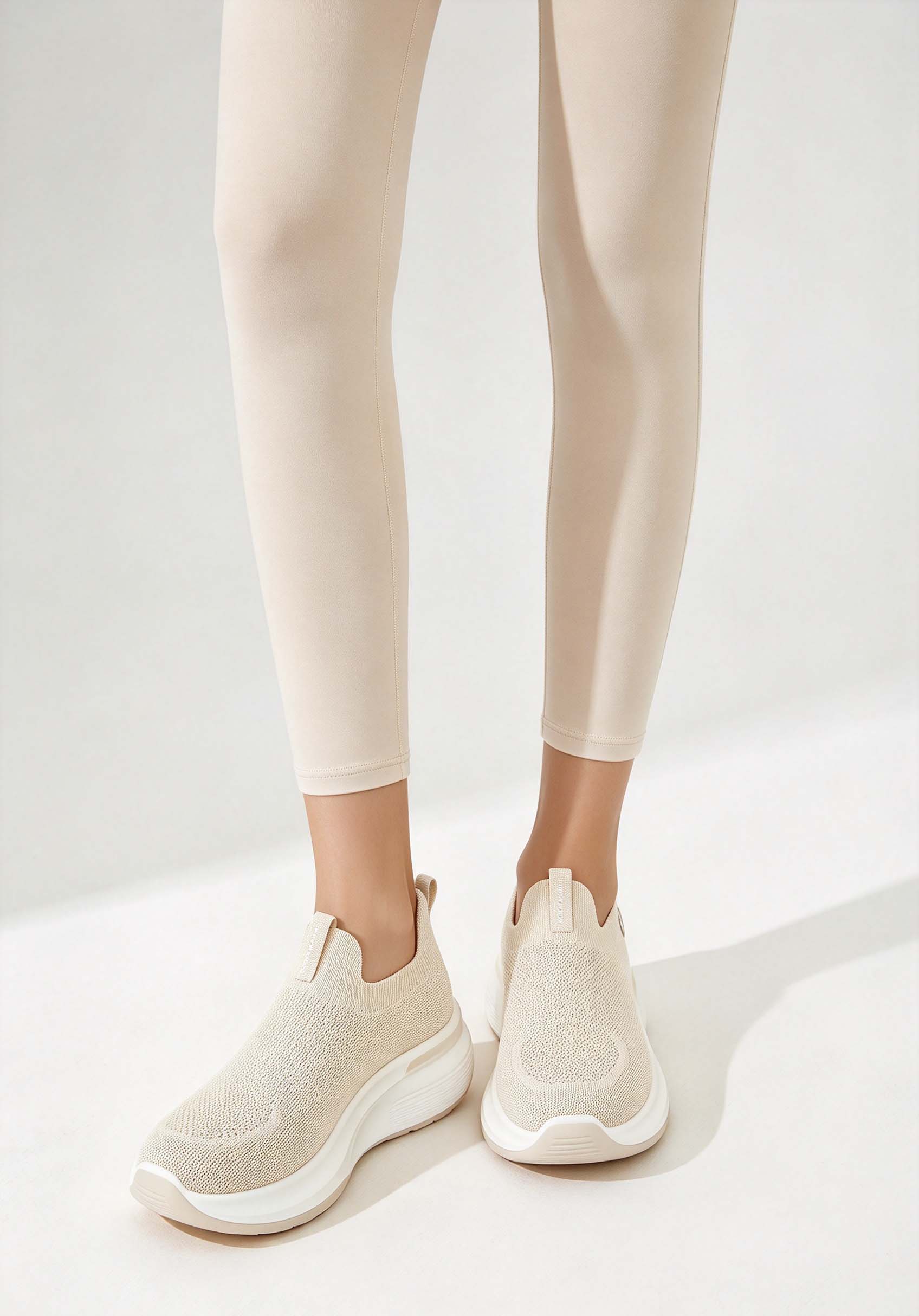 Scarpe da passeggio con suola  - Knit Fabric Lace Up Sneakers recensione e prezzo